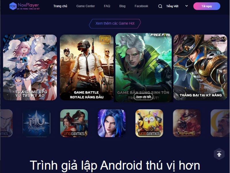 Khởi chạy phần mềm giả lập Noxplayer